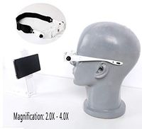 Headband Glasses Magnifying Glass Goggles Adjustable Magnification Magnifier Eyeglass Holder and Headband can be Replaced Give Away Glasses case Mobile Phone Holder,2.0X4.0X