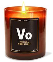 WAXOLOGY Vanilla Obsession Scented Candle Made with Soy Wax - Hand Poured in The USA 8.5 oz Vanilla Candle - The Periodic Table of Scents