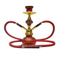 Hookah Set, Arab Hookah Set 2 Hose Removable Hookah Set Easy to Clean and Store Family Party Outdoor Cafe,Red