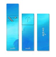 SWZLE 2 Reusable Stainless Steel Bent Straws & 1 Cleaning Brush - Portable Set with Sleek Ocean Blue Case - BPA Free - Fits in Pocket, Purse & Backpack for Travel & Household - Black