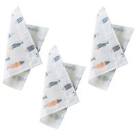 BESTONZON 3PCS Fiber Dish Cloth Printing Super Absorbent Oil-free Dish Rags Soft Thickened Kitchen Cleaning Cloth (Fish Pattern)