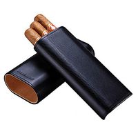 Humidors Cigar Three Cigar Travel Cigar Set Portable Cigar Moisturizing Tube Cigar Moisturizing Sleeve Cedar Wood Lining (Color : Black, Size : 4.5187.8cm)