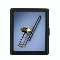 Perfection In Style Metal Cigarette Case Vintage Musical Instruments Design 015