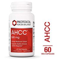 Protocol For Life Balance - AHCC 500 mg - Mushroom Extract to Support Healthy Immune System Response, Rich in Antioxidants, Helps Cardiovascular System Health, - 60 Veg Capsules