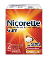 Nicorette Nicotine Gum to Quit Smoking, 4 mg, Cinnamon Surge Flavored Stop Smoking Aid, 160 Count
