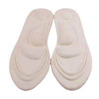 Eleusine 1pair 4D Velvet Soft Memory Foam Orthopedic Insole Comfort For High Heel Shoe Pad Pain Relief Insert Cushion Feet care Pads,white,Size 35-40