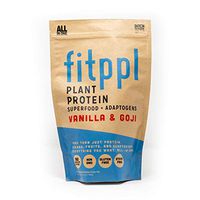 fitppl Plant Protein Superfood + Adaptogens (Vanilla & Goji) | Organic Ingredients, Stevia-Free, Gluten-Free, Vegan, Non-GMO, All Natural, Eco-Friendly Protein Powder - (20 Servings)