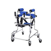 Folding 6-Wheel Roller Walker with Seat Lockable Brake Adjustable Height Standing Walker Limited Mobile Assist