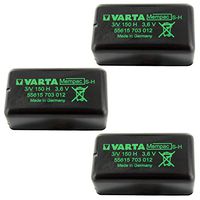 3x Varta 55615-703-012 4 pin Mempac Micro Battery 3V150H 3.6V 150mAh Sealed rechargeable DS3SD Dc Battery DC1186 1186 Marquette Medical 2 12 15 7000 7010 7700 ADD ON BOARD Power Pak PP003009