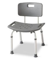 Medline MDS89745R Aluminum Bath Benches with Back (Pack of 2)