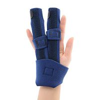 Double Finger Finger Splint, Adjustable Fixing Belt with Built-in Aluminium Support for Finger Tendon Release & Pain Relief