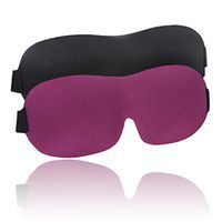 3D Contoured Sleep Mask for Men and Women, saillsen Soft Comfy Blindfold Eye Cover with Adjustable Strap for Travel Blackout Eye Mask Pack with Free Earplugs & a Pouch, 2 Pack, Red & Black