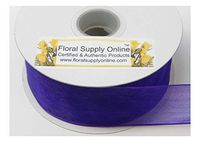 #9 Wired Edge Sheer Organza Ribbon for Floral, Fashion, Craft, Scrapbooking, Gift Wrapping, Hair Bows, Wedding, Baby Shower, and Decorating Projects. (1-1/2 Inch x 25 Yard, Purple)
