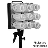 Fotodiox C-900 Cool Light Fixture - 9 Bulb Light Fixture (with Dedicated Softbox Mounting Holes) for Compact Fluorescent Energy Saving Bulbs (CFL)
