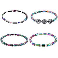 SUPVOX 4pcs Hematite Magnetic Anklets Healthy Magnetic Bracelet Jewelry for Men Women Arthritis Carpal Tunnel