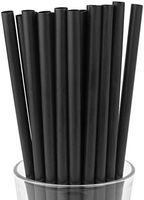 Made in USA Pack of 250 Jumbo Black (10" X 0.28") Individually Wrapped Plastic Smoothie Drinking Straws (FDA-approved, Non-toxic, BPA-free)