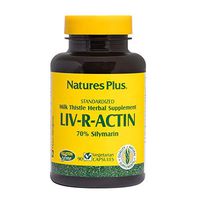 NaturesPlus Liv-R-Actin Milk Thistle Complex - 70% Silymarin, 90 Vegetarian Capsules - Liver Detox & Regenerator Support Supplement, Anti-Inflammatory - Gluten-Free - 45 Servings