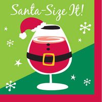 Santa's Helpers Size It Dessert Napkins 18 Pack