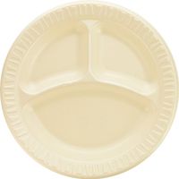 Dart 9CPHQR Quiet Classic Laminated Foam Plates, 9 Inches, Honey, 3 Compartments (Case of 500)