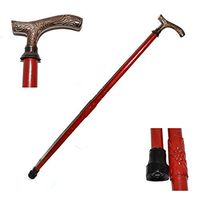 36" Derby Wooden Walking Stick for Men and Women - Brown Ebony Brass T Shape Handle in Brown Tone Natural Wood Unisex Cane, Affordable Gift Decorative Walking Cane Fashion Statement fo