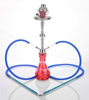 2 hose 23" Salam Red Hookah Shisha Nargila water glass vase pipes smoke sale