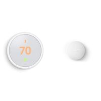 Google Nest Thermostat E, Smart Thermostat, White, and Google Nest Temperature Sensor Bundle