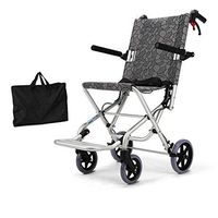 Transport Wheelchairs Lightweight Folding with Carrying Bag Hand Brakes and Seat Belt Portable Chair for Flight Travel (13.3inch seat Wide)