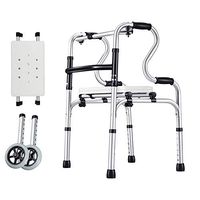 YKFU Foldable Seniors Rollators Walker with Seat, Elderly Walker, with and Without Wheels,Great for Adults & Seniors (2 Wheels)