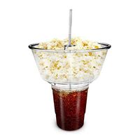 Clear Acrylic Grub Tub | One-Handed Drink & Snack Solution with Straw (2)