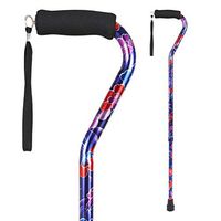 Designer Walking Canes with Offset Handle, LIXIANG, Lightweight Adjustable Walking Stick with Carrying Strap, Blue and Red