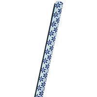 JAM Paper Handmade Wrapping Paper - Blue with Blue Flowers - 2 Sheets of 20 x 28 in. Paper per roll - Sold Individually
