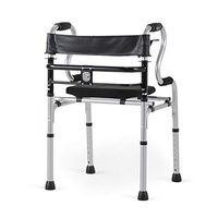 Walking Frame Standard Walkers Zimmer Frame Walking aids Old Man Lower Limb Training Disabled Handrail Four-Foot Walker Walking Auxiliary Walker (Color : Black, Size : 505075cm)