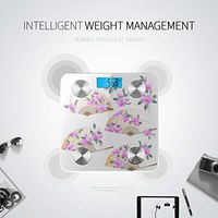 LYAOE Bluetooth Body Fat Scale Japanese Style Floral Design Folding Fan Smart Wireless Scale with LCD Display Measuring Body Weight Bmi and Health Digital Scale