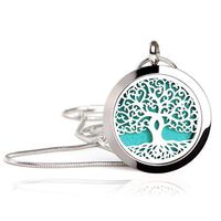 Essential Oil Diffuser Necklace - Magnetic Locket - Best for Aromatherapy - Perfume, Fragrance, Scent Diffusers for Women and Girls (1 Inch Diameter - 20 Inch Chain Length)