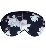 iDECO 100% Natural Mulberry Silk Sleep Mask, Breathable & Super Soft, Comfortable Eye Mask with Adjustable Elastic Strap, Blindfold Eye Cover for Ultimate Rest Aid, Luxurious Print (Magnolia)