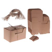 50x Kraft Rustic Sweet Candy Gift Boxes Rope Tags Wedding Party Favor