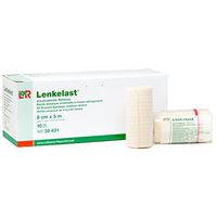 Lenkelast Medium Stretch Bandage, Elastic Compression Brandage with 130% Stretch, Lymphedema & Swelling Wrap, 64% Cotton, 35% Polyamide, 1% Elastane, Single Roll, 8 cm x 5 m