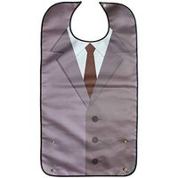 BIHIKI Men's Waterproof Adult Bib,Large Clothing Protector,Reusable Adult Aid Apron with Crumb Catcher for Elderly Patient Senior,34"x18"