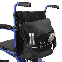 Vive Wheelchair Bag - Wheel Chair Storage Tote Accessory for Carrying Loose Items and Accessories - Travel Messenger Backpack for Men, Women, Handicap, Elderly - Accessible Pouch and Pockets, Black