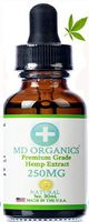 250mg MD Organics Pure Organic Hemp Oil Drops Natural Flavor Stress Pain Vegan Joints Sleep Omegas Amino Acids Immune Support Skin Hair Mood Vitamins U.S. Grown Lab Certified