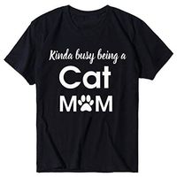 Short Sleeve Tee Blouse for Women,Amiley Womens Letter Printed Busy Being a Cat Mom Funny Crewneck Short Sleeve Tops T Shirts