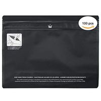 100 Count Pack - Airtight Smell Proof Child-Resistant Exit Bags 12" x 9” + 3.85" - Secure Storage Bag for Herbs or Edibles