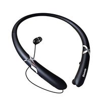 Osten Design Bluetooth Headphones Retractable Earbuds Neckband Wireless Headset Sport Sweatproof Earphones with Mic (Bluetooth 4.1,Noise Cancelling, 14 Hours Play Time) (Matte Black)