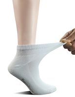 Yomandamor Women's 5 Pairs Non-Binding Cotton Ankle Diabetic/Dress Socks with Seamless Toe and Cushion Sole