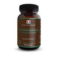 Thrive Now Health Organic Ashwagandha Capsules with Black Pepper - Relieve Stress, Enhance Mood, Reduce Fatigue - 60 Ct.
