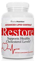 #1 Rated Restore - Best Cholesterol Lowering Supplement, Advanced Lipid Control, 1 Bottle 60 Capsules, Cardiovascular Health Using All-Natural Bio-Actives, Lower Cholesterol in 90 Days Guaranteed