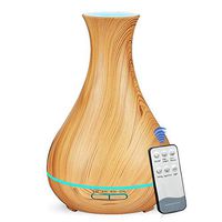 KEJIAHE Aroma Diffuser, 7 Changing Color Led Light 550ML Aromatherapy Essential Oil Diffuser Ultrasonic Cool Mist Humidifier With Remote Control for Home Office Spa. (Light Wood)