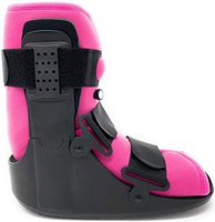 Superior Braces Low Top, Low Profile Air Pump CAM Medical Orthopedic Walker Boot for Ankle and Foot Injuries with Pink Liner (Large)
