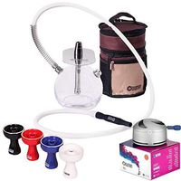 ODUMAN VOYAGE + IGNIS + BOWL Stainless Steel Hookah Shisha with Travel Bag Better Than Khalil MAMOON STARBUZZ AL FAKHER (ODUMAN VOYAGE + IGNIS + BOWL)