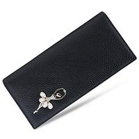 F&W WF Handbag - Ladies' Long Top Leather Multi-Function Wallet (Color : Black, Size : 199cm)